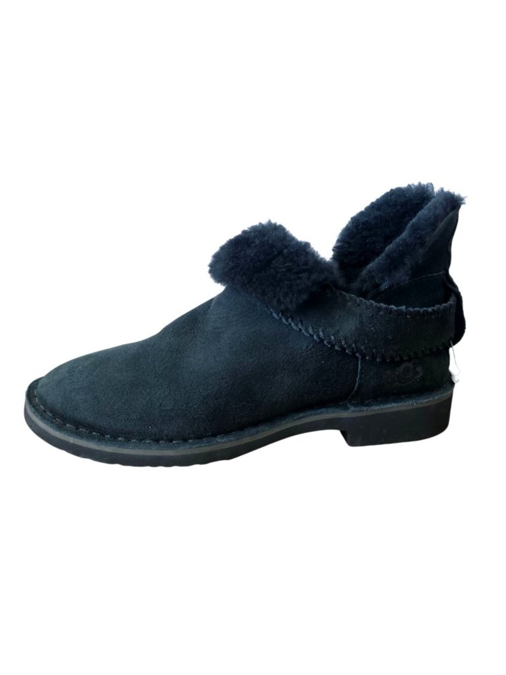 UGG McKay Black Suede Shearling-Lined Slip-On Ankle Boots Womens Size 7.5 NWOB